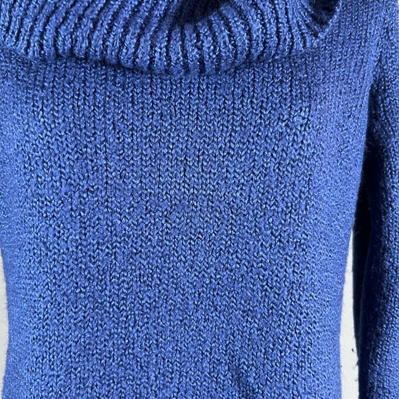 New York and Co Small Blue Cowlneck Sweater - Picture 3 of 5